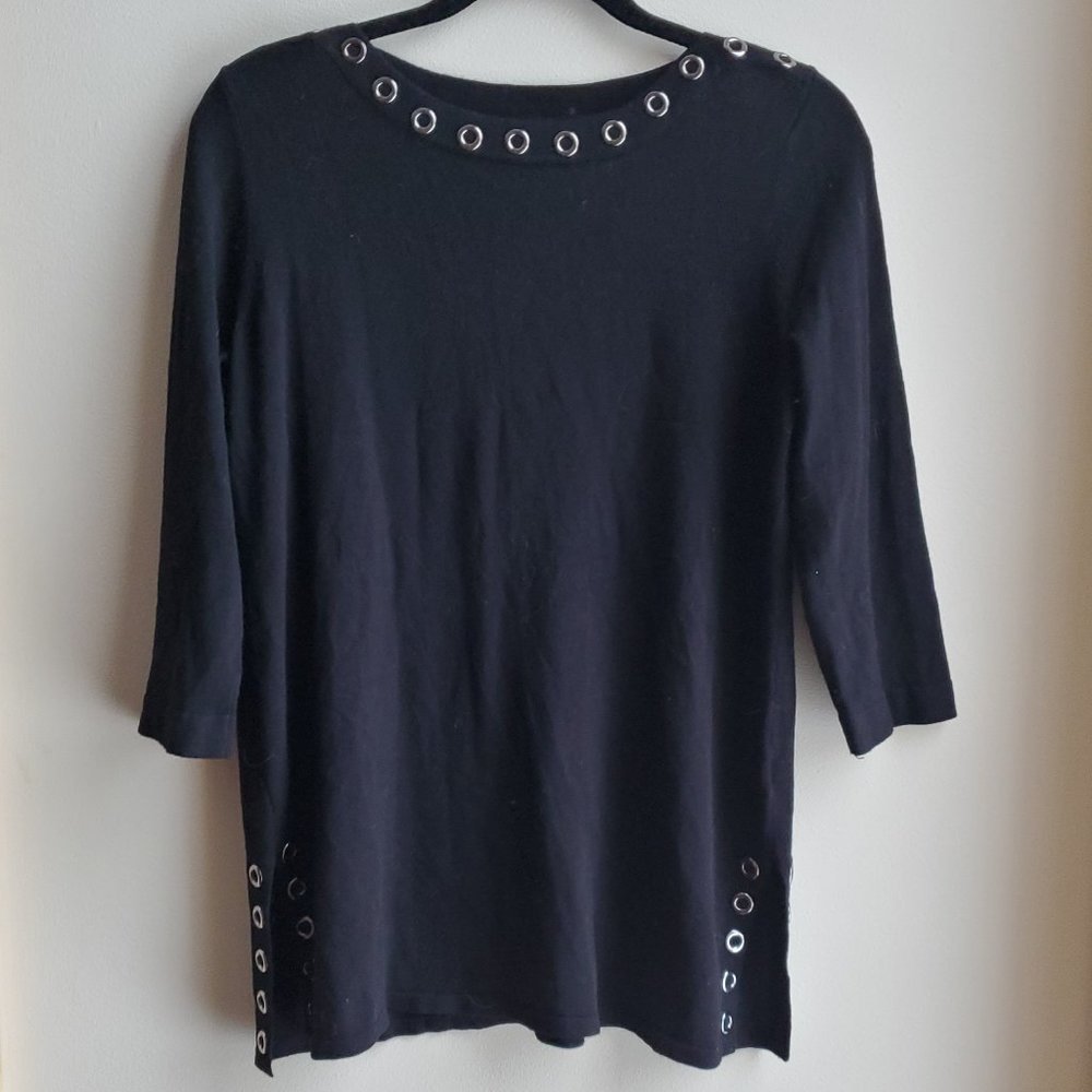 Cable & Gauge Black Boat Neck Sweater Size Medium - Picture 7 of 16